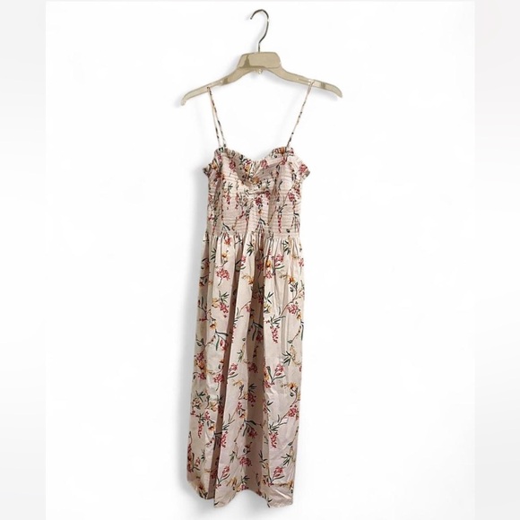 H&M sz Medium ladies floral smocked sundress straps or strapless feminine pink - Picture 2 of 15